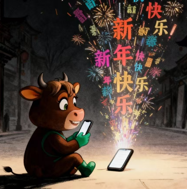 啟達(dá)廣告IP梓牛2026元旦送祝福啦！