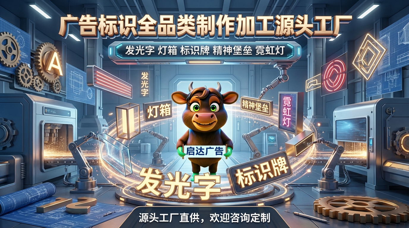 定制門頭發光字招牌工廠---廣州啟達廣告為大亞灣商業活力添磚加瓦。