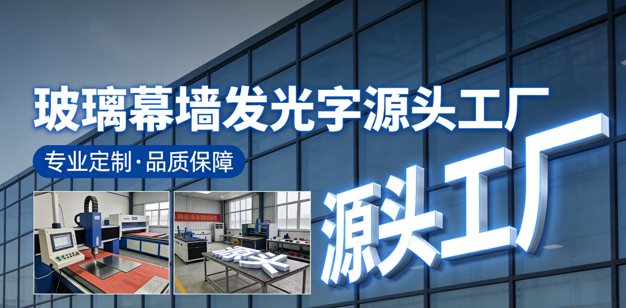 廣州玻璃幕墻發光字招牌設計定制工廠